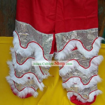 White Wool Top Quality Two Pairs of Lion Dance Pants and Claws