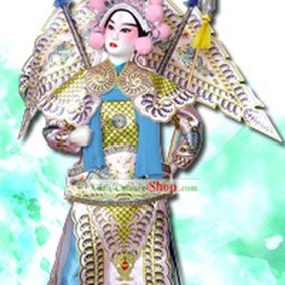 Handmade Peking Silk Figurine Doll - Zhao Yun in Three Kingdoms