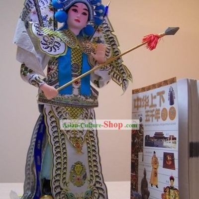 Handmade Peking Silk Figurine Doll - Zhao Yun in Three Kingdoms