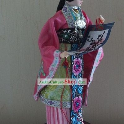 Handmade Peking Silk Figurine Doll - Jia Xichun in Dream of the Red Chamber