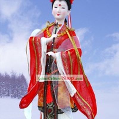 Handmade Peking Silk Figurine Doll - Fairy Playing Flute