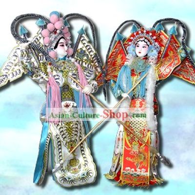 Handmade Peking Silk Figurine Doll - Opera Heroes