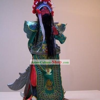 Handmade Peking Silk Figurine Doll - Guan Gong