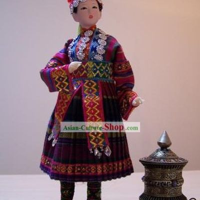 Handmade Peking Silk Figurine Doll - Ha Ni Minority Beauty