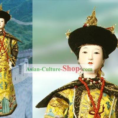 Large Handmade Peking Silk Figurine Doll - Qing Dynasty Empress