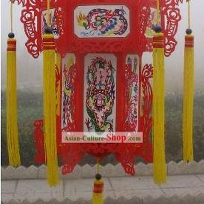 Large Hand Carved Chinese Traditional Paper Palace Lantern - Dragons (2 sets)