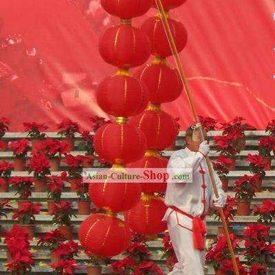 Happy Festival Celebration 12 Lucky Red Lanterns Set