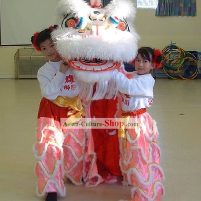Professional Long Wool Kids Lion Dance Costumes Complete Set