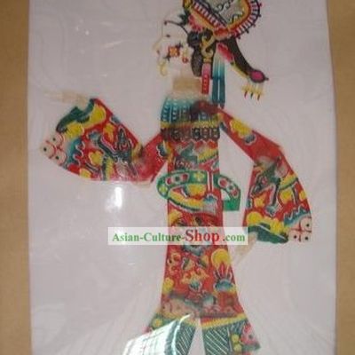 Large Traditional Chinese Hand Carved Shadow Play - Empress