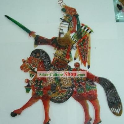 Traditional Chinese Hand Carved Shadow Play - Liu Bei