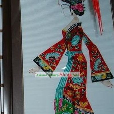 Large Traditional Chinese Hand Carved Shadow Play - Ancient Beauty 1