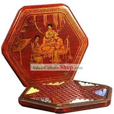 Antique Style Chinese Checkers Wooden Set