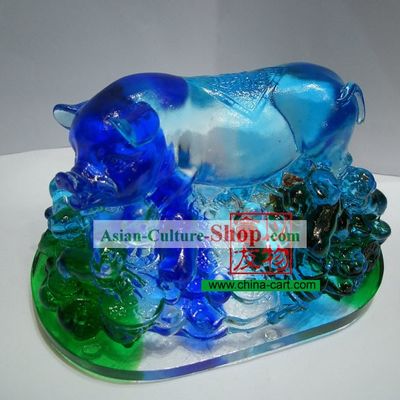 Chinese Classic Ancient Method Colored Glazed-Laughing Pig