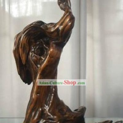 Natural Daqing Lang Wood Classic Collectible-Crane