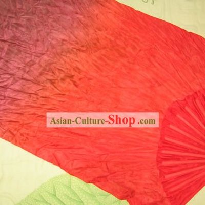Chinese Bamboo and Silk Colour Transition Fan Veils