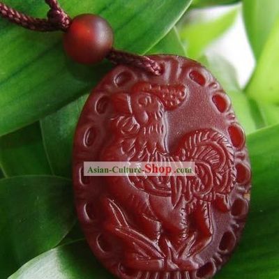 Chinese Traditional Chicken Top Red Jade Charm