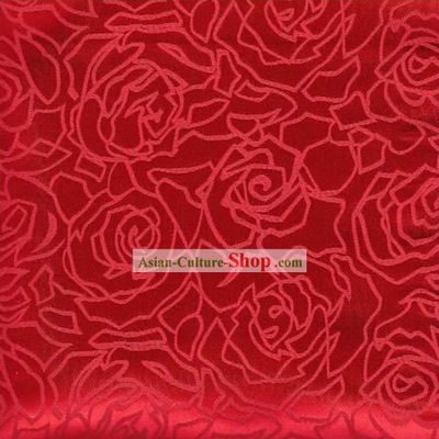 Traditional Chinese Red Flower Fabric