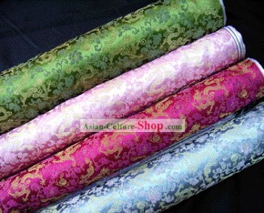 Chinese Classical Fu Rui Xiang Silk Fabric-Dragons