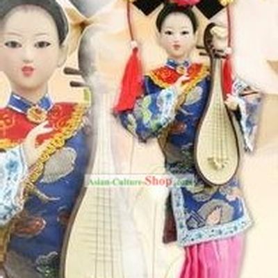 Handmade Peking Silk Figurine Doll - Ancient Musician