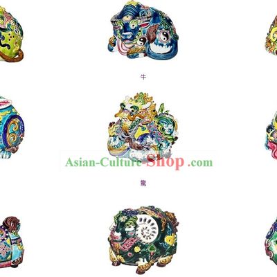 Chinese Classic Cochin Zodiac Ceramics Statues 12 Pieces Sets 2