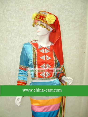 Chinese La Gu Minority Costumes Set for Women
