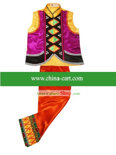 Chinese La Gu Minority Costumes Set for Men