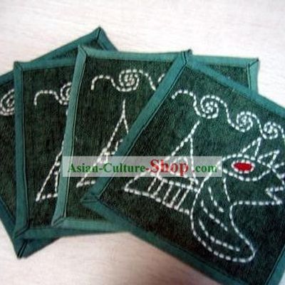 Chinese Classical Hand Made Tablemat for Batik Tablecloth (4 pieces set)