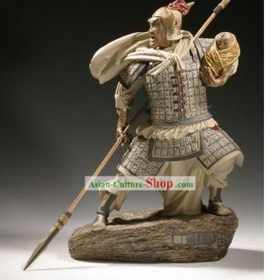 Chinese Classic Shiwan Ceramics Statue Arts Collection - Zhao Zilong