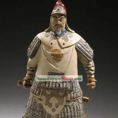 Chinese Classic Shiwan Ceramics Statue Arts Collection - Qian Long Emperor