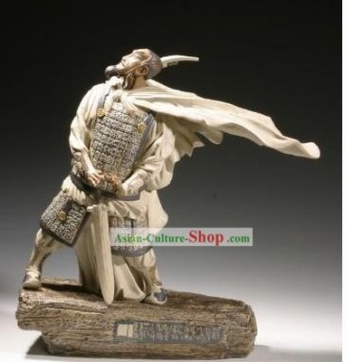 Chinese Classic Shiwan Ceramics Statue Arts Collection - Cao Cao 1