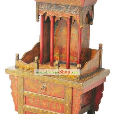 Hand Made and Painted Large Tibet Alter Cabinet