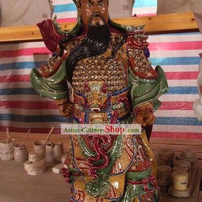 Chinese Classical Shiwan Ceramics Gwan Gong Statue