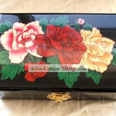 Archaize Chinese Colored Drawing Making Up Peony Casket