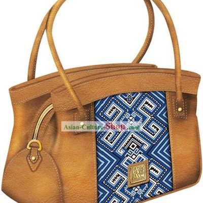 Hand Made and Embroidered Chinese Miao Minority Handbag for Women - Sky