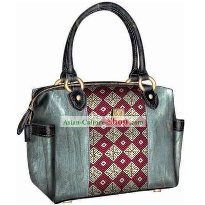 Hand Made and Embroidered Chinese Miao Minority Handbag for Women - Grid