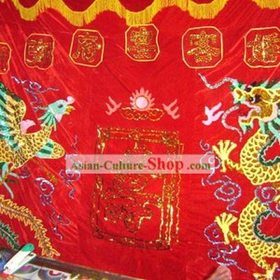 Chinese Traditional Dragon Phoenix Wedding Backdrop