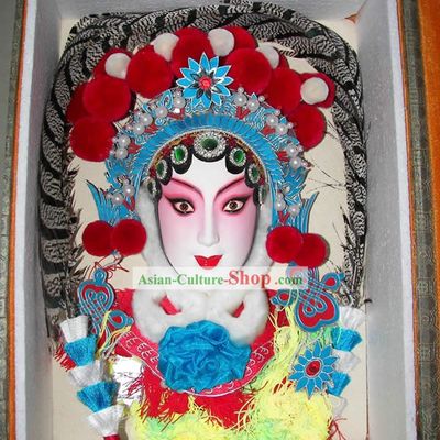 Large Handcrafted Peking Opera Mask Hanging Decoration - Mu Guiying