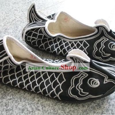 Hand Embroidered and Made Traditional Ancient Fish Shoes