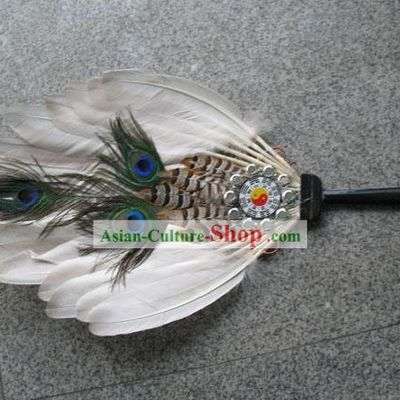 Hand Made Chinese Ancient Peacock Fan (the Eight Diagrams Design)