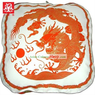 Chinese Traditional Handmade Large Dragon Cushion Cover