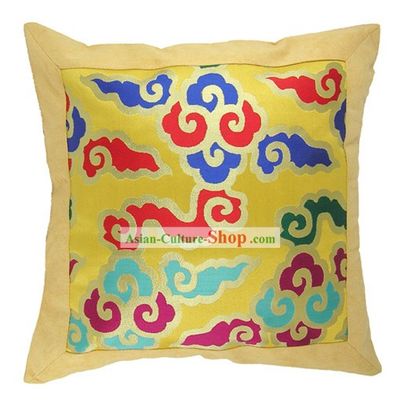 Chinese Traditional Handmade Seven Colors Lucky Cloud Cushion Cover