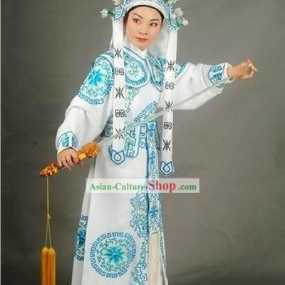 Supreme Chinese Traditional Wu Sheng Costumes and Hat Complete Set