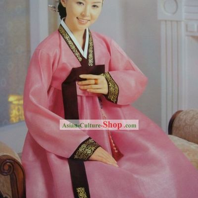 Korean Classic 100 Percent Handmade Korean Hanbok for Woman (pink)