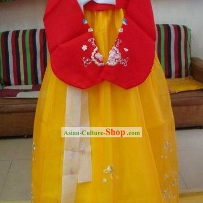 Korean Classic 100 Percent Handmade Korean Hanbok Tang Dress-Gold Beauty