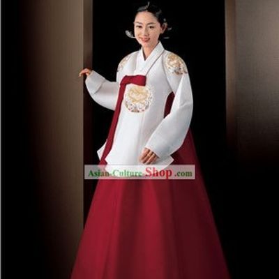 Korean Traditional Handmade Hanbok for Women (white)