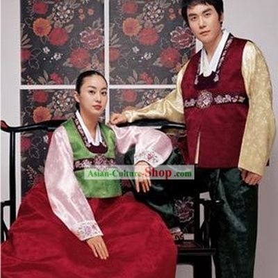 Korean Classic 100 Percent Handmade Korean Hanbok for Couple-Autumn Lovers
