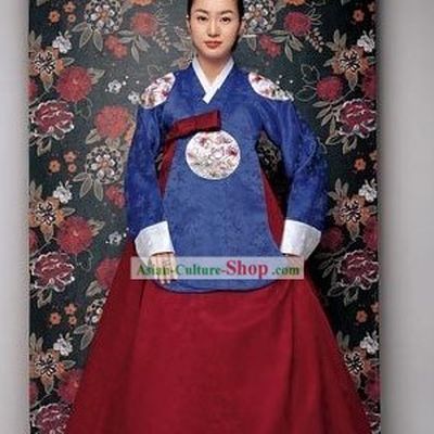 Korean Traditional Handmade Hanbok for Women (blue)