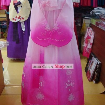 Korean Traditional Handmade Romantic Pink Hanbok for Women