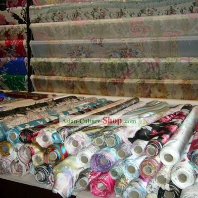 China Traditional Mandarin Silk Flower Fabric