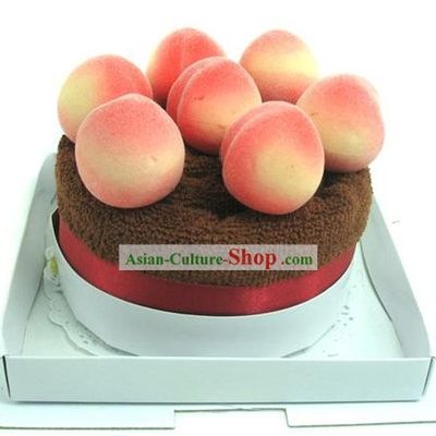 Cotton Peach Towel Cake - Christmas and New Year Gift